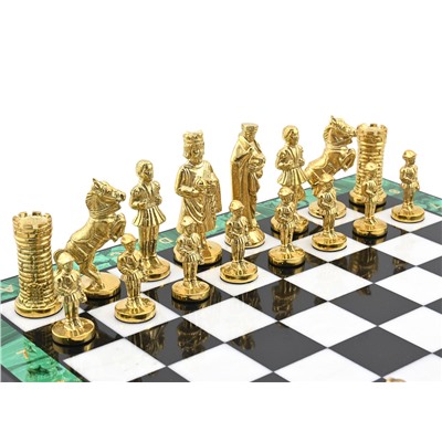 Шахматы подарочные из малахита "Камелот" 375*375мм