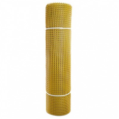 Сетка садовая пластиковая квадратная ПРОФИ 15x15мм, 1x20м, желтая
