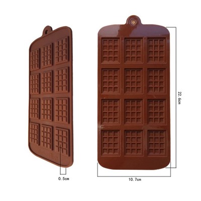 Форма силиконовая для шоколада «Плитки мини» , 12 ячеек
