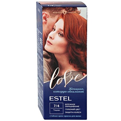 LOVE Крем-краска д/волос 7/4 тициан (рыже-красный) Estel