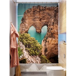 Фотоштора для ванной Португальские скалы