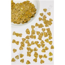 Пайетки "Сердечки" 16*15 мм/500 гр (SF-1141) золото