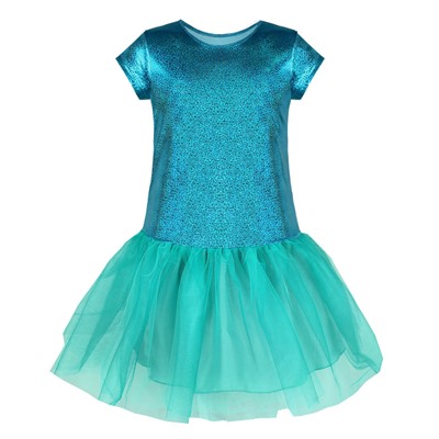 Нарядное бирюзовое платье для девочки 83274-ДН21