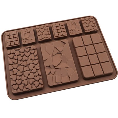 Форма силиконовая для шоколада «Плитка супер микс 9 в 1»