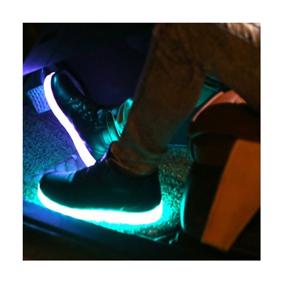 Светящиеся кроссовки с LED подсветкой 702, цвет Черный