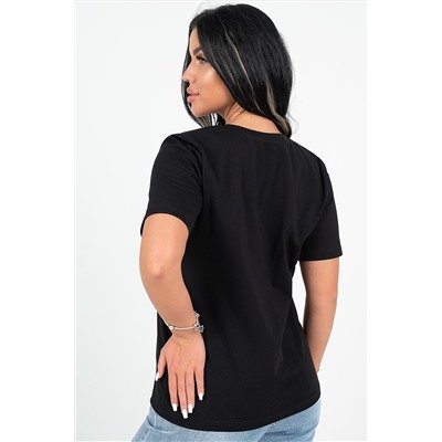 Чёрная футболка с короткими рукавами 40952