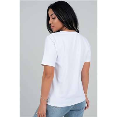 Белая футболка с втачными рукавами 40952
