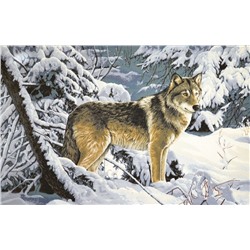 Волк в лесу-гобеленовая картина