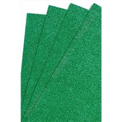 Фоамиран глиттерный 2 мм, 40*60 см Premium (10 листов) SF-3010, зеленый №011