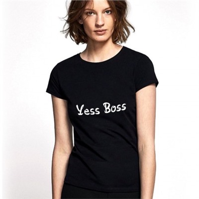 Футболка женская с надписью "Yess Boss"