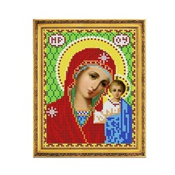 Алмазная мозаика на подрамнике 27*33см Икона Казанской Пресвятой Богородицы  AL8703