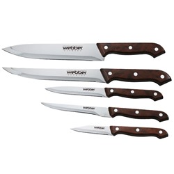 Набор ножей 5 предметов в блистере ВЕ-2235 коричневая ручка
