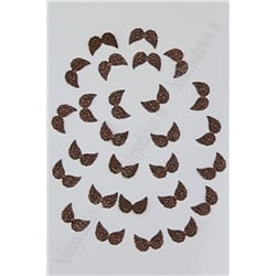 Патч с блестками 2*1 см "Крылья маленькие" (100 шт) SF-1900, шоколадный
