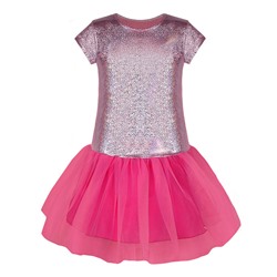 Нарядное розовое платье для девочки 83276-ДН19