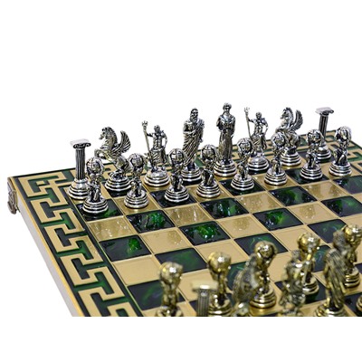 Шахматы с металлическими фигурами "Атлас" 275*275мм.