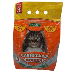Наполнитель Сибирская кошка Впитывающий крупный бюджетный 3л