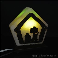 Соляной светильник "Домик" №6 130*80*145мм 1,4-1,7кг, свечение зелёное