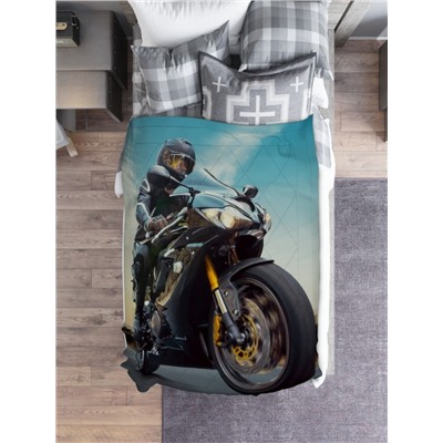 Покрывало-одеяло Мотоцикл на дороге