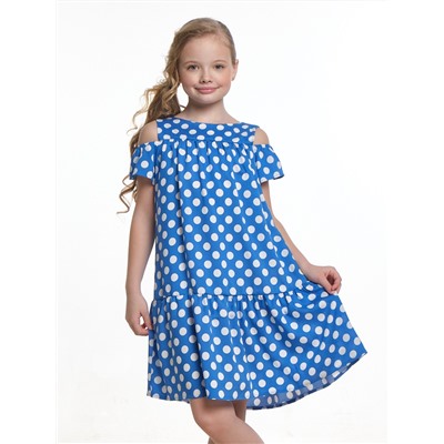 Платье 22-7180 голубой горох