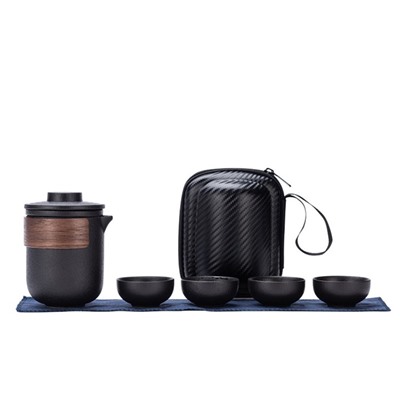 Набор для чайной церемонии 6 предметов на 4 персоны: чашка 35 мл, чайник 300 мл, черный