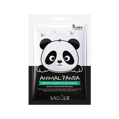 Маска для лица с рисунком панды осветляющая Sadoer Animal PANDA