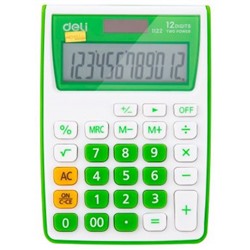 Калькулятор 12 разрядов E1122/GRN 86х28,5х119 мм зеленый (1189196) Deli