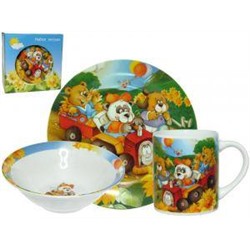 Набор детской посуды 3 предмета Медвежата