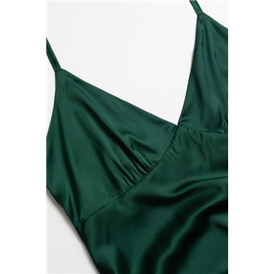 Платье-комбинация зелёного цвета