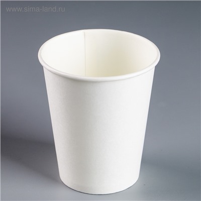 Стакан бумажный "Белый" для горячих напитков, 250 мл, диаметр 80 мм