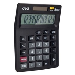 Калькулятор 12 разрядов E1519A 140х102 мм черный (1003508) Deli