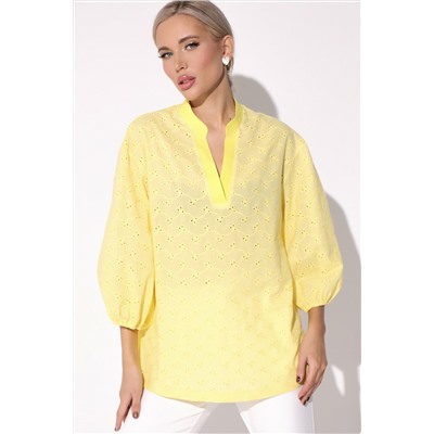 Блузка жёлтая из хлопка-шитьё