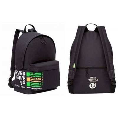 Рюкзак молодежный RQL-317-6/1 черный 30х44х15 см GRIZZLY