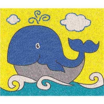 Песочная фреска «Синий кит»