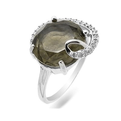 Кольцо из серебра раухтопаз, Галетта