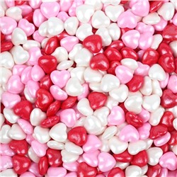 Посыпка кондитерская «Сердечки большие СМЕСЬ» (бело-розово-красный) 1 кг