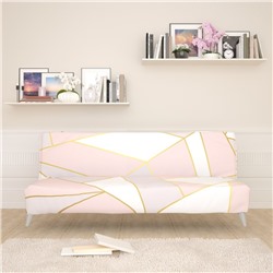 Чехол для дивана б/п Розовый геометрический рисунок