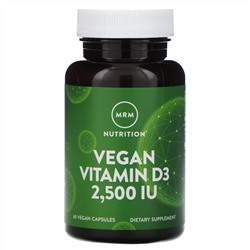 MRM, Nutrition, витамин D3 для веганов, 2500 МЕ, 60 веганских капсул
