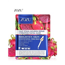 25%SALE! Zozu, Восстанавливающая, отбеливающая тканевая маска для лица с экстрактом Питахайи, 25 гр.