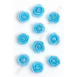 Головки цветов "Роза" с блестками 5,5 см (50 шт) SF-3002, голубой