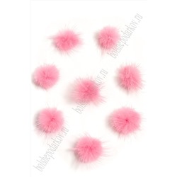 Помпоны меховые 3 см, натуральные (20 шт) SF-5821, розовый №18