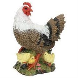 Фигурка Курица с цыплятами на коряге H55см