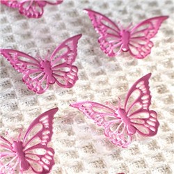 Бабочки из акрила для декора, розовые, 10 шт