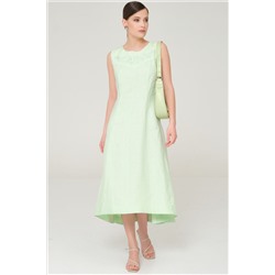 Платье с вышивкой без рукавов бледно-зелёного цвета