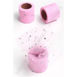 Фатин с пайетками 5,5 см*15 ярд (SF-5806) розовый №42