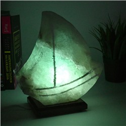 Солевая лампа "Кораблик" 190*80*210мм 2-3кг, свечение зеленое.