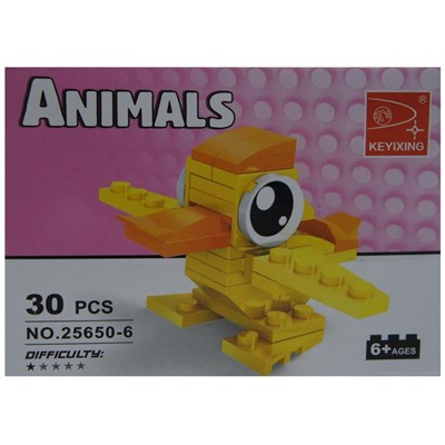 Конструктор Animals 30дет. Утенок 9*7см  / коробка 25650-6