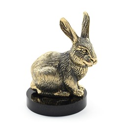 Статуэтка Кролик из бронзы на камне 65*50*78мм