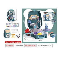 Игровой набор "Кухня" (20 предметов) наст вода из крана, в рюкзаке арт.2041156