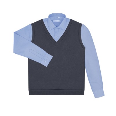 Комплект школьной формы с жилетом и голубой рубашкой 60114-22741