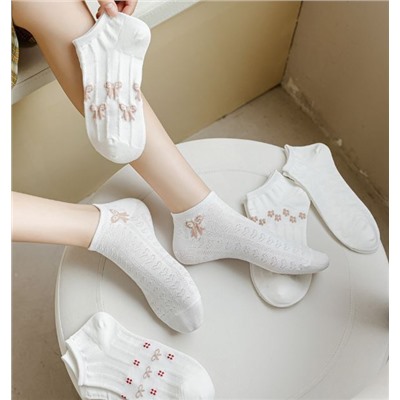 Короткие носки р.35-40 "Knit" Белые с Перфорацией